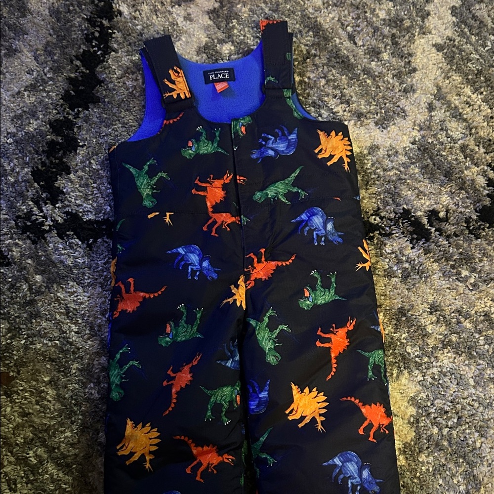 The Children's Place Colorful Dinosaur Overalls One Piece Snow Suit